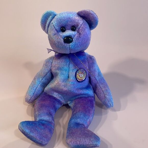 Original Ty Beanie Baby Clubby IV the Purple/Blue Bear Excellent Used Condition - Picture 5 of 8